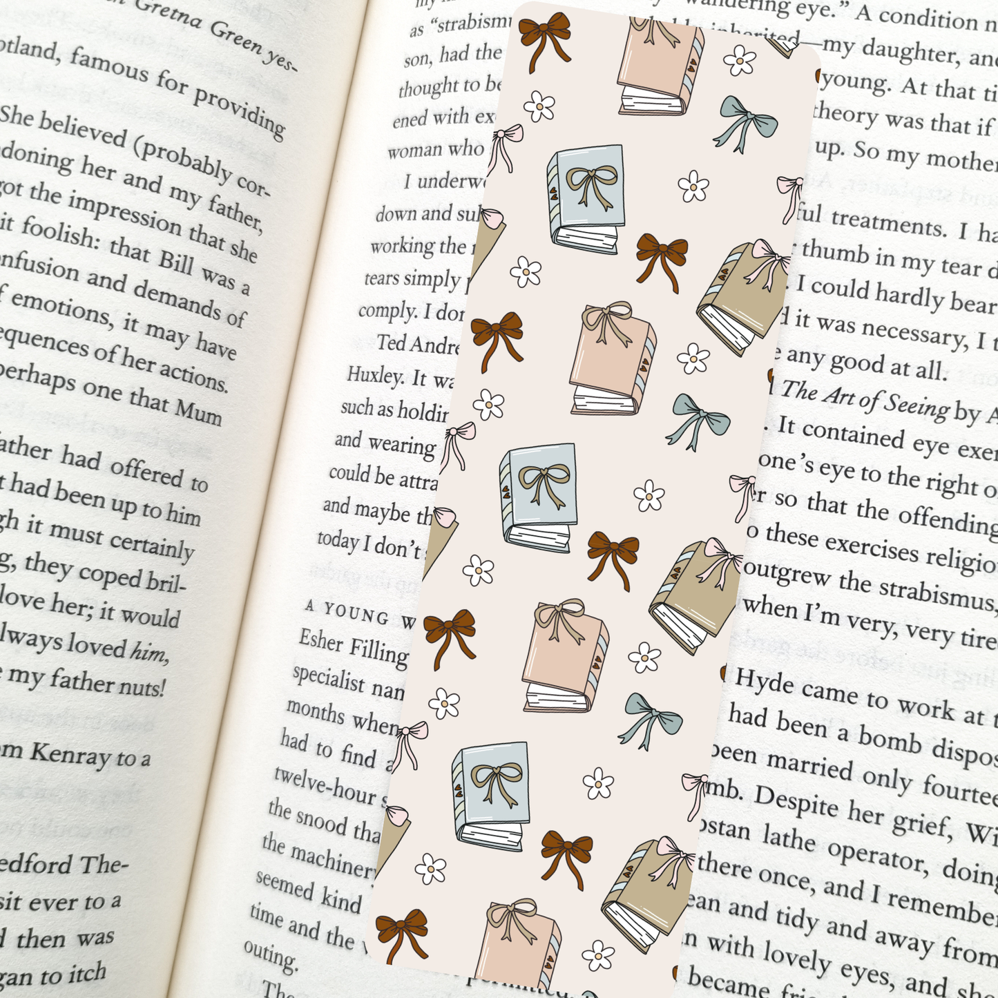 Monochrome Coquette Bookmark | Soft Matte Laminated