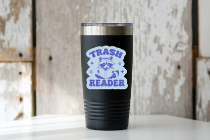 Trash Reader Sticker - book shop, bookstore, raccoon, smut
