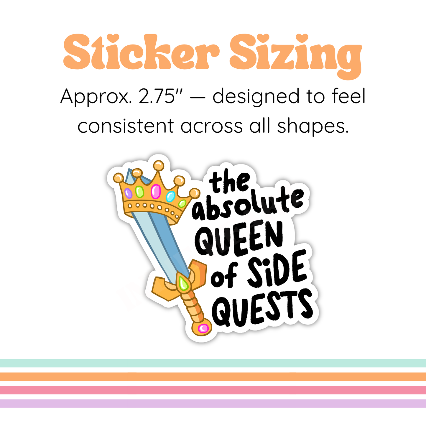 Queen Of Side Quests ADHD Sticker 