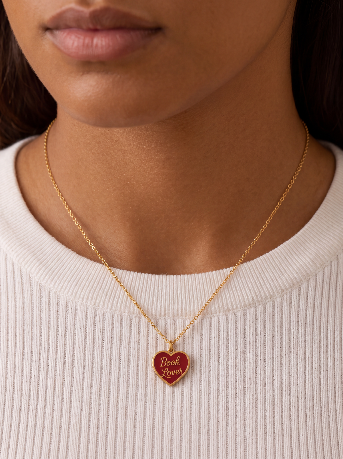 Book Lover Necklace 18k Gold Plated, Book Worm Gifts