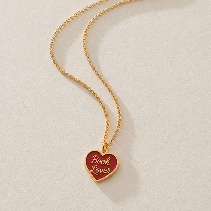 Book Lover Necklace 18k Gold Plated, Book Worm Gifts