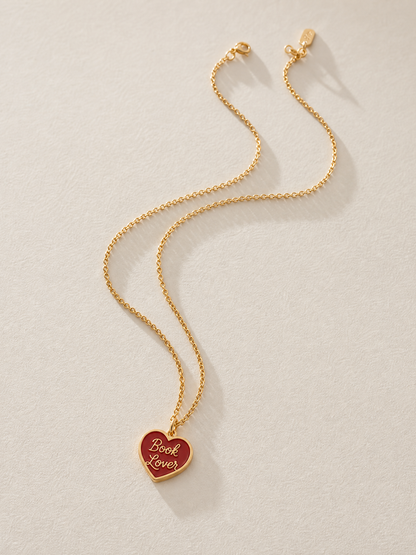 Book Lover Necklace 18k Gold Plated, Book Worm Gifts