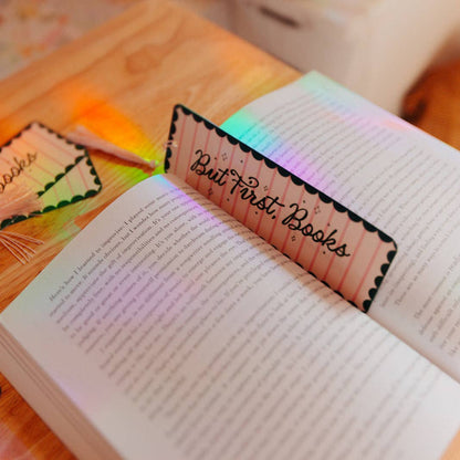 Bookmark With Tassel But First, Books