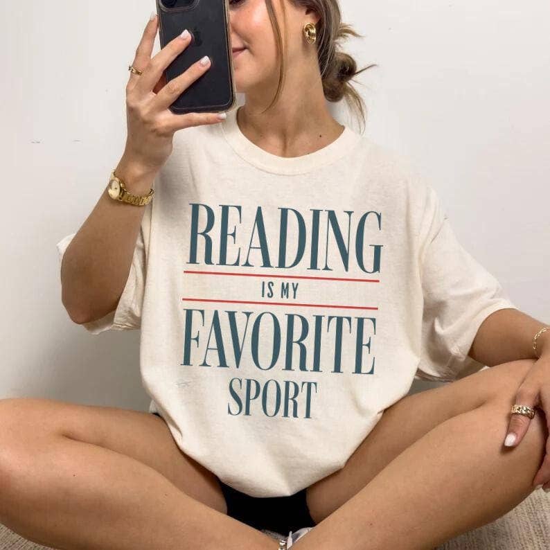 Vintage Reading Is My Favorite Sport Shirt, Bookish T-shirt