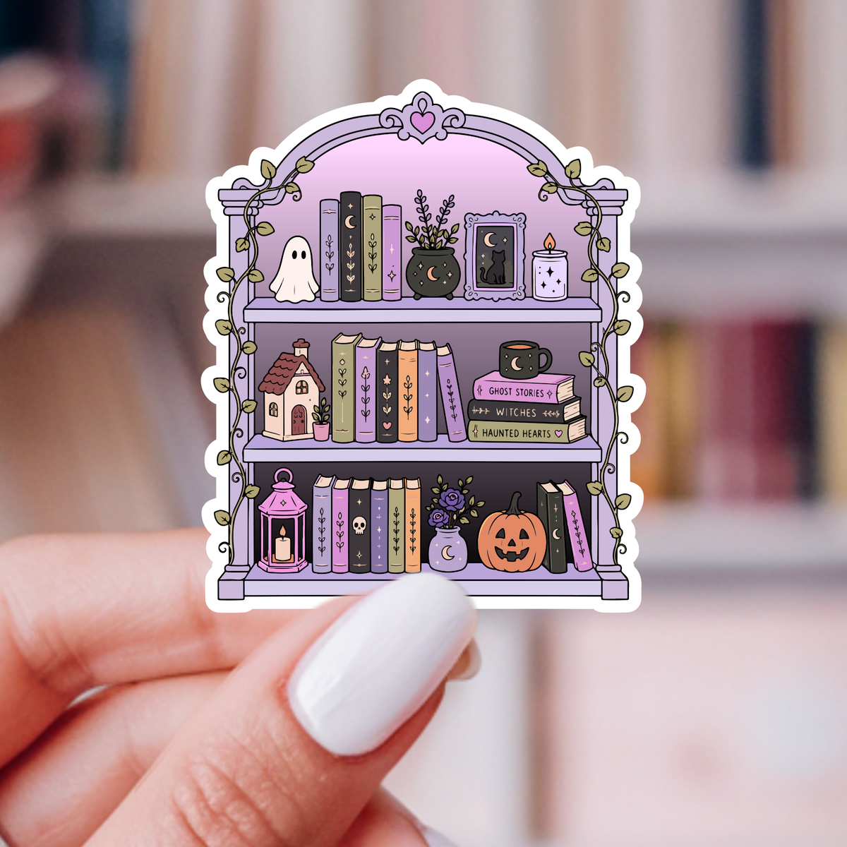 Witch's Bookshelf Sticker– Midnight Reader