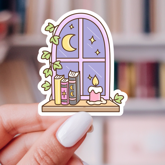 Bookish Witch Window Sticker– Midnight Reader