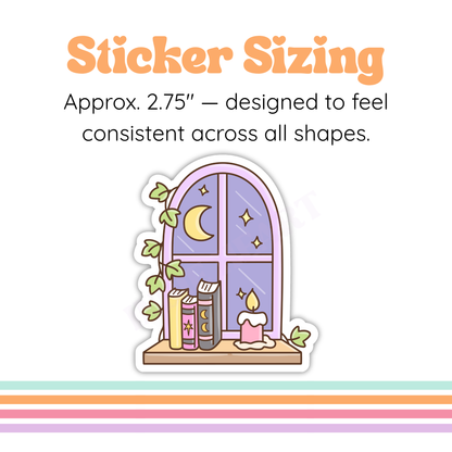 Bookish Witch Window Sticker– Midnight Reader
