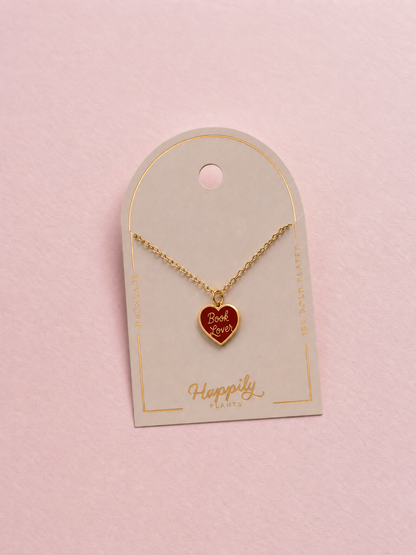 Book Lover Necklace 18k Gold Plated, Book Worm Gifts