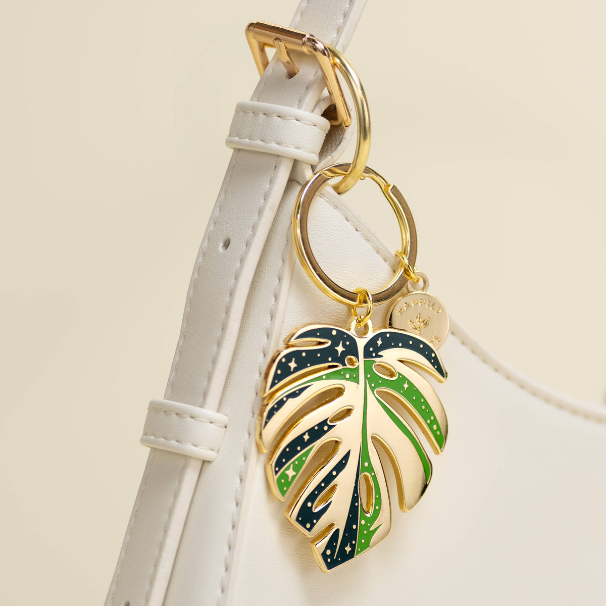 Monstera Thai Constellation Keychain Charm, Plant Lover Gift