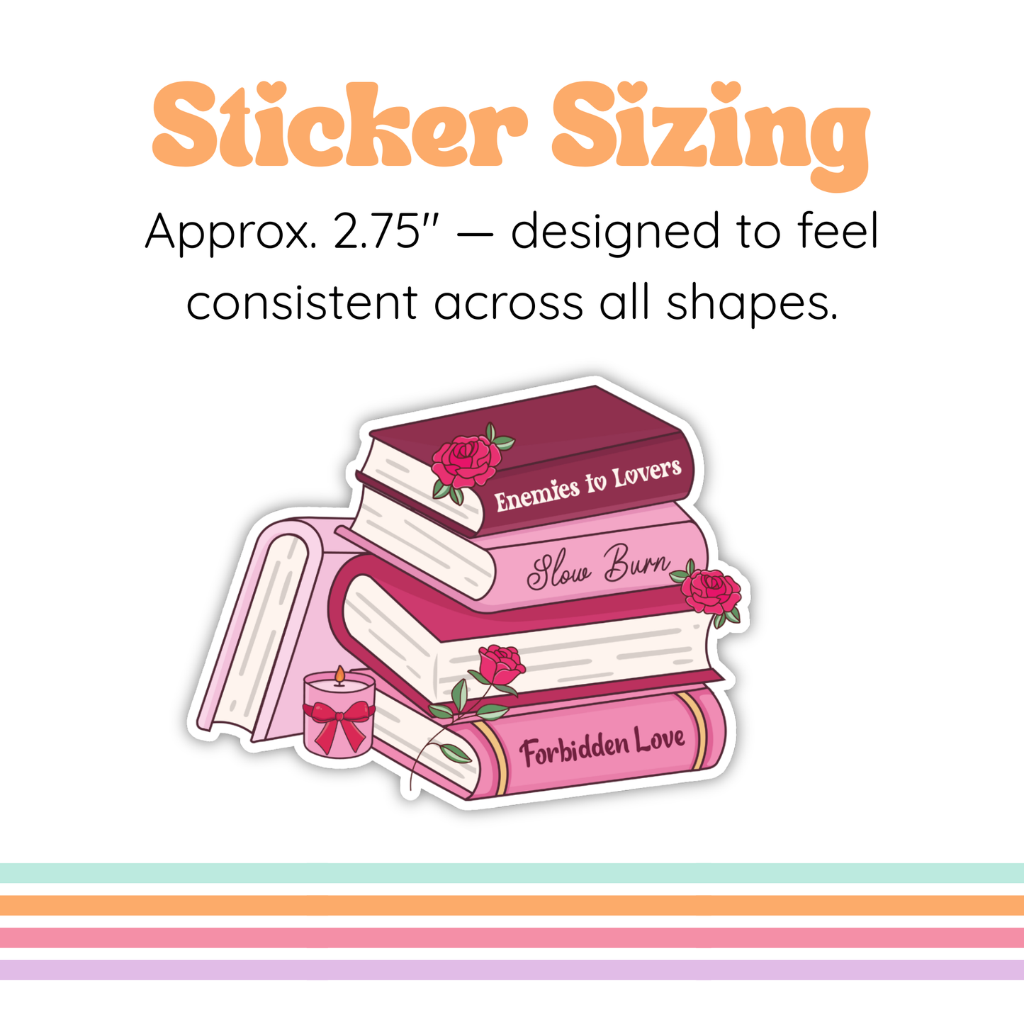 Romance Book Stack Sticker | Bookish Romance