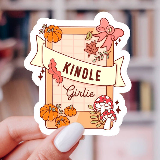 Fall Kindle Girlie Sticker – Bookish, Glossy Vinyl 