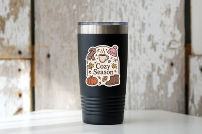 Cozy Season Sticker - halloween, fall, pumpkin, coffee, cute