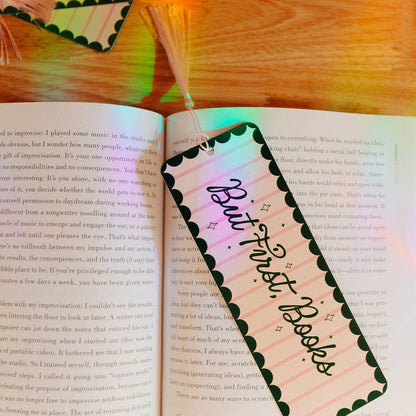 Bookmark With Tassel But First, Books