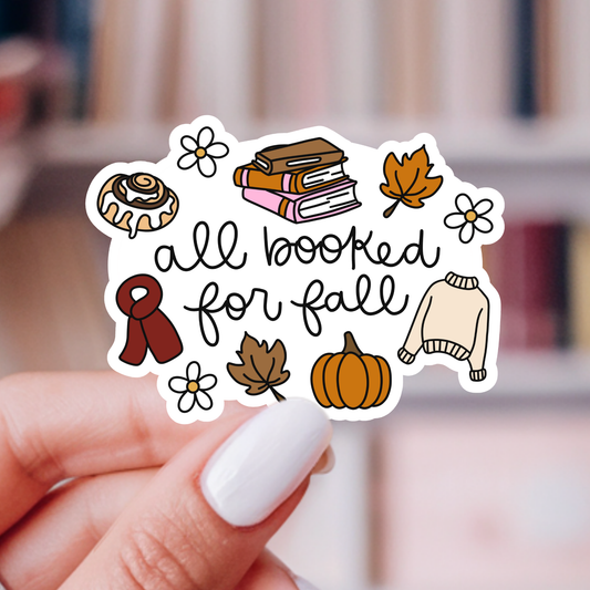 My Fall is Booked Sticker– Bookish Fall Reading