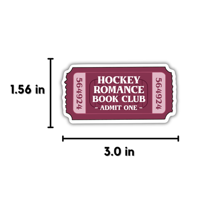 Hockey Romance Book Club Ticket Sticker