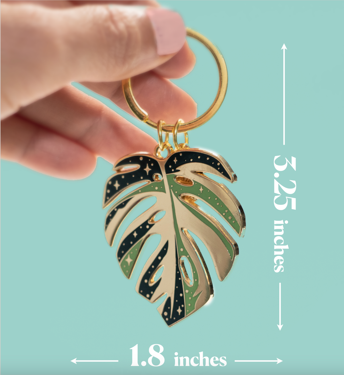 Monstera Thai Constellation Keychain Charm, Plant Lover Gift
