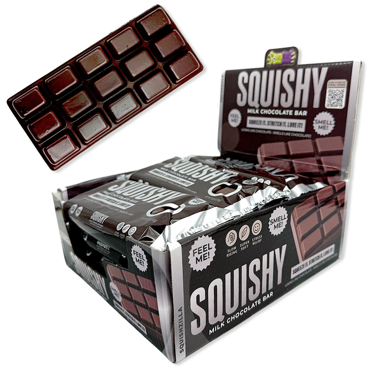 Fun Doh Scented Chocolate Bar Slow Rise Squishy - 12/Display