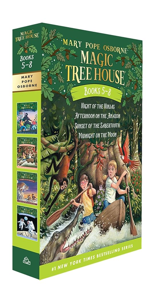 Magic Tree House Boxed Set, Books 5-8: Night of the Ninjas, Afternoon on the Amazon, Sunset of the Sabertooth, and Midnight on the Moon cover image