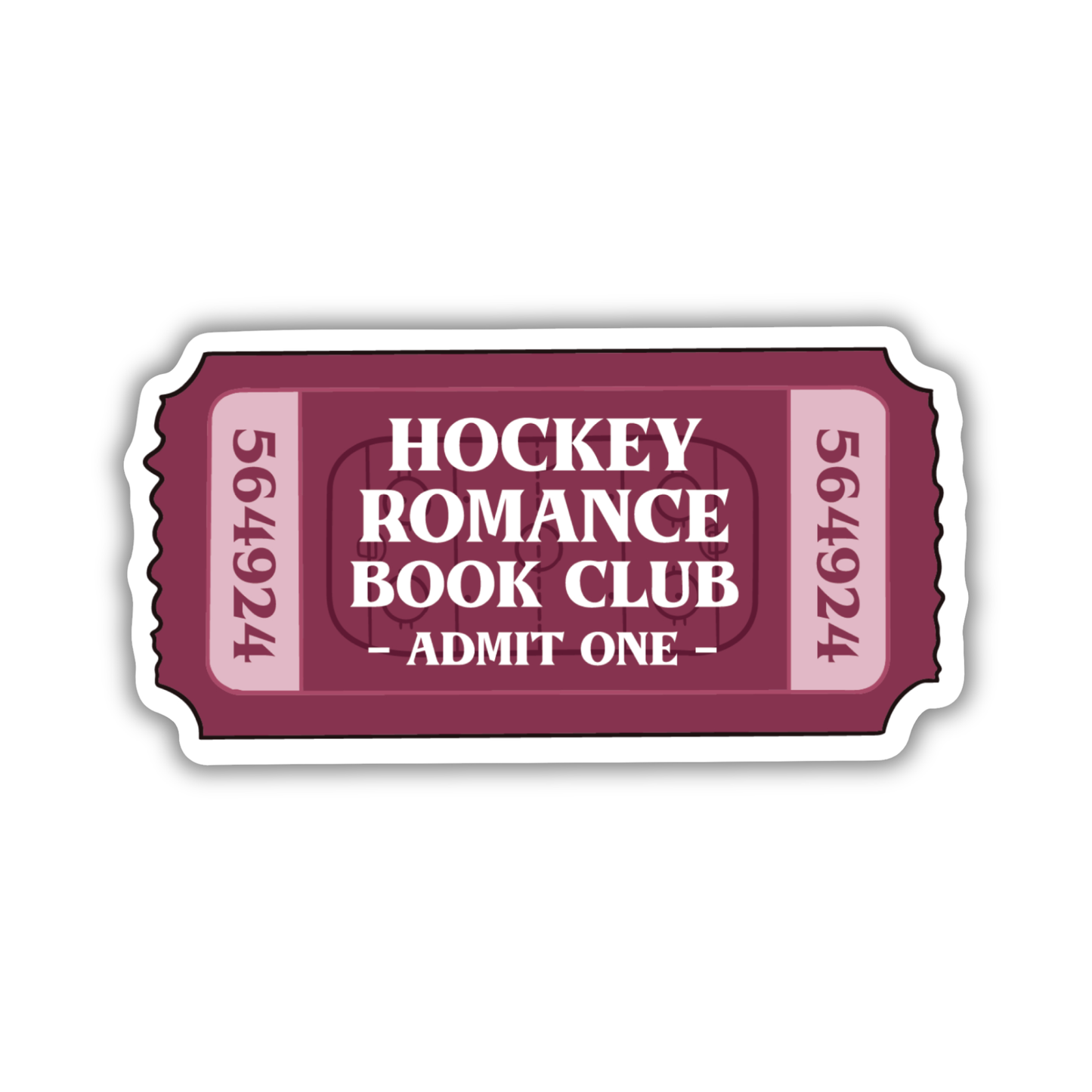 Hockey Romance Book Club Ticket Sticker