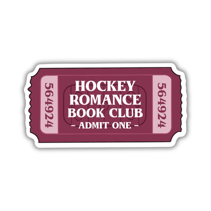 Hockey Romance Book Club Ticket Sticker