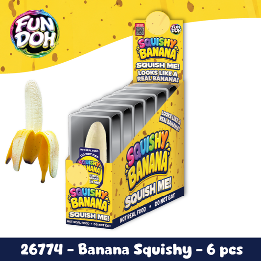 Fun Doh Banana Squishy Stress Relief Toy - 6/Display