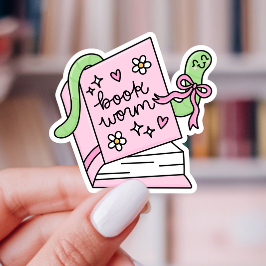 Book Worm Sticker | Spring Reader