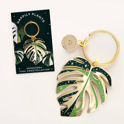 Monstera Thai Constellation Keychain Charm, Plant Lover Gift