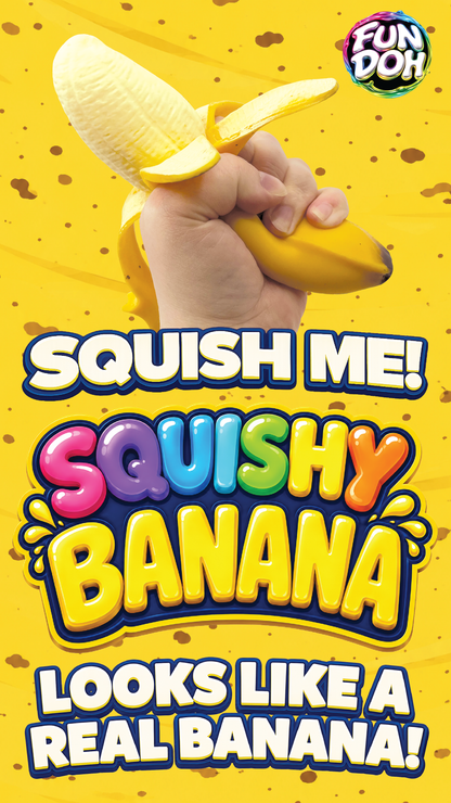 Fun Doh Banana Squishy Stress Relief Toy - 6/Display