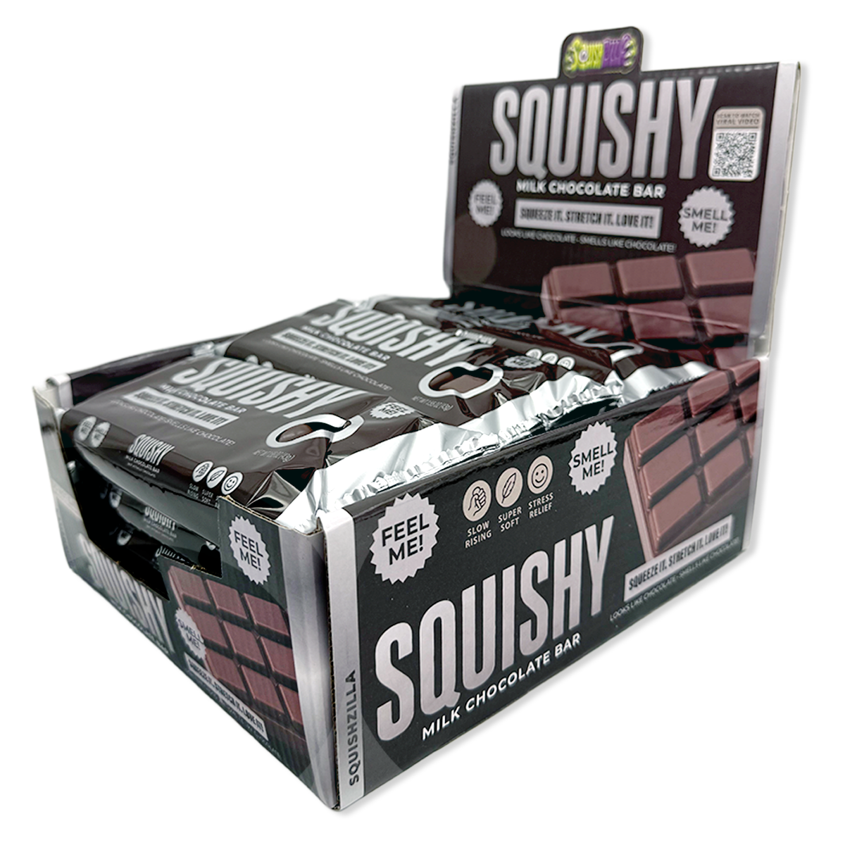 Fun Doh Scented Chocolate Bar Slow Rise Squishy - 12/Display