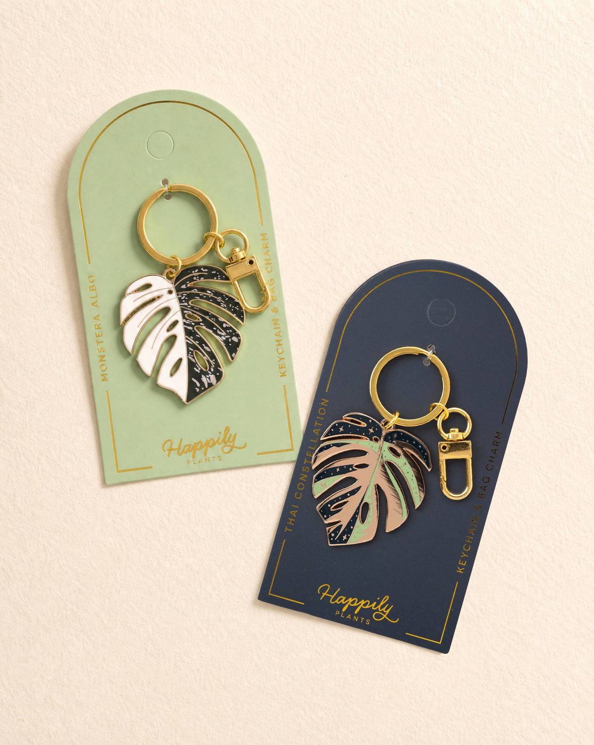Monstera Thai Constellation Keychain Charm, Plant Lover Gift