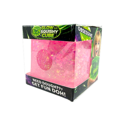 Fun Doh Glow in the Dark Squishy Sparkle Cube - 12/Display