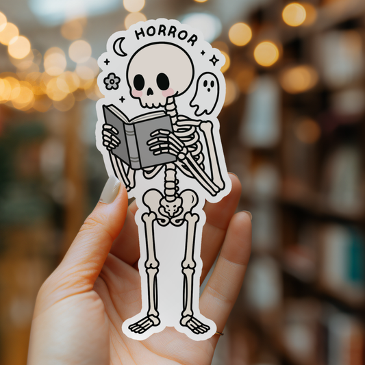 Skeleton Reader Die Cut Bookmark 