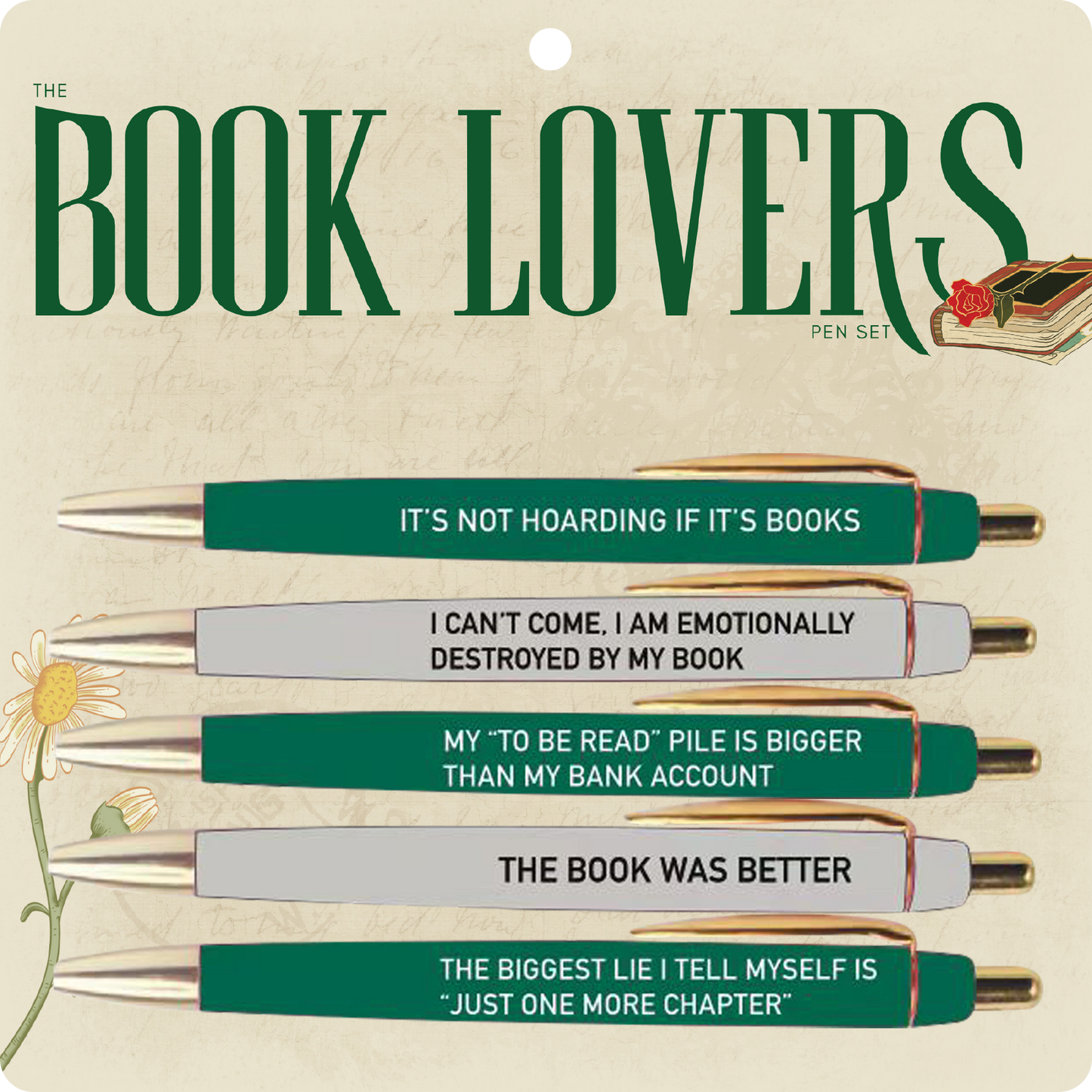 Book Lovers Pen Set (funny gifts, BookTok gifts, books)
