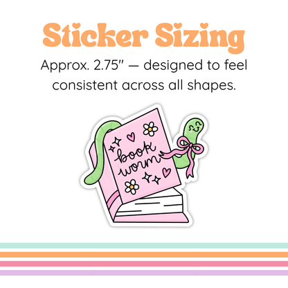 Book Worm Sticker | Spring Reader