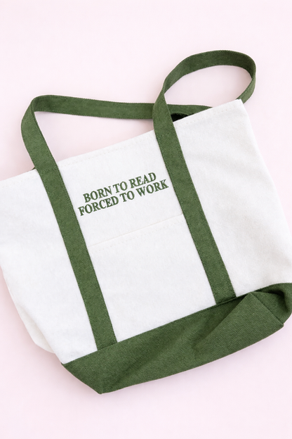 Bookish Mini Tote | Born to Read Forced to Work