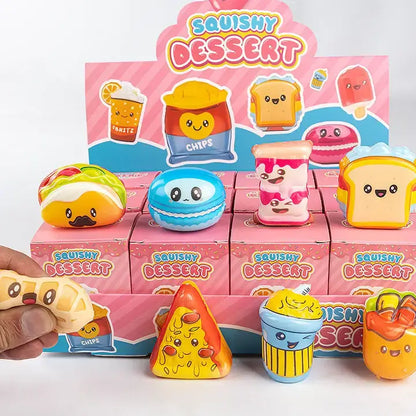 Colorful Fast Food Squishy Toy Set Stress Relief Gift