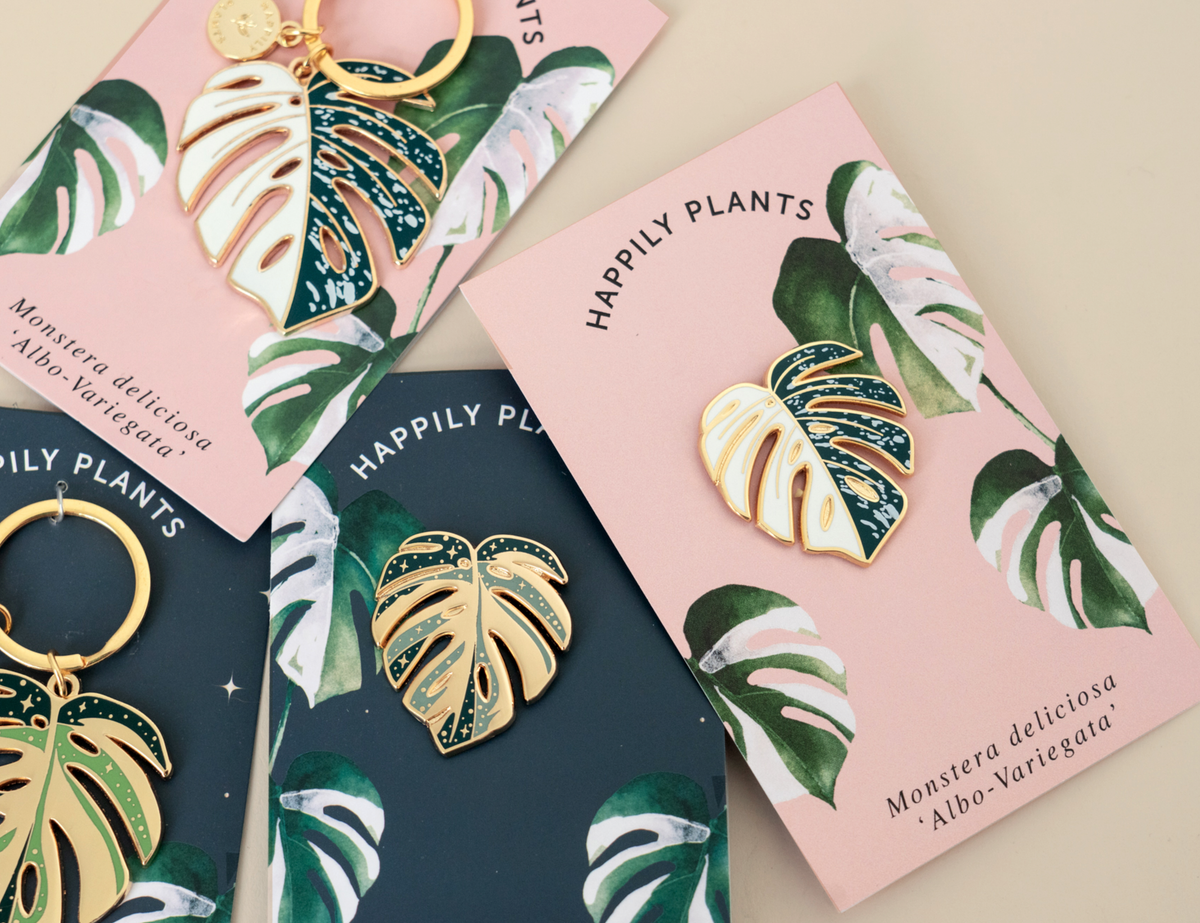 Monstera Thai Constellation Keychain Charm, Plant Lover Gift